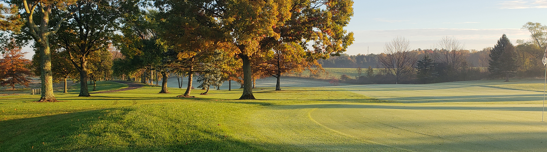 View of golf course with trees